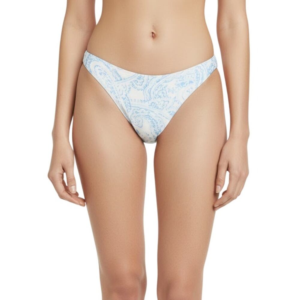 Faithfull The Brand Palmero Paisley Bikini Bottom Powder Blue NWT Women Size XL